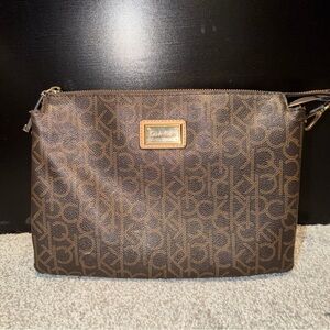 Calvin Klein Brown Logo Crossbody Bag